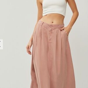 Mauve Risen RDS6194 High Rise Full Length Tencel Skirt